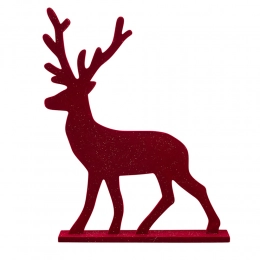 Wooden figurine reindeer finished with velour 23x4x30 cm