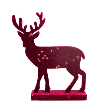 
                                            Wooden reindeer burgundy with gold  12x5x19 cm
                                            