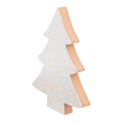 
                                            White christmas tree with gold 15x12,5x2 cm
                                            