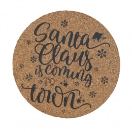 Set of 4 pcs  Christmas cork coaster  10x10x0,5 cm