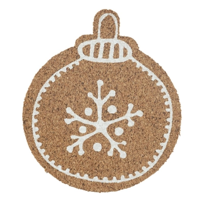 
                                            Set of 6 pcs cork coaster,10,7x10x0,3 cm, dec. Christmas tree bauble
                                            