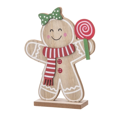 
                                                Wooden decor gingerwoman 15,5x4x19,5 cm dec. B
                                                