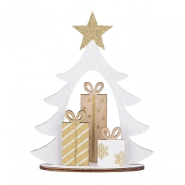 Wooden chritmas tree 14x6x18 cm, white