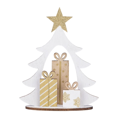 
                                                Wooden chritmas tree 14x6x18 cm, white
                                                