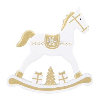 
                                            Wooden rocking  horse 18,5x3x18 cm, white
                                            