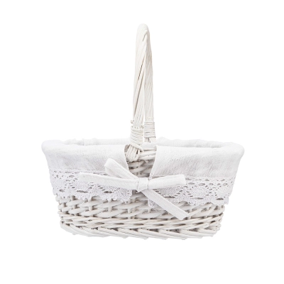 
                                                Willow oval basket with white fabric 26x17x11/25 cm
                                                