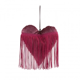 Burgundy heart with hanger 15x13 cm