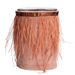 Candle holder with feathers 10x15 cm