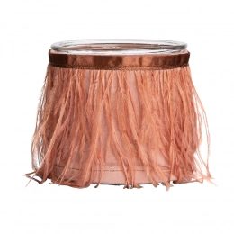 Candle holder with feathers 10x10 cm