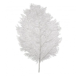 Table mat leaf design 49x37 cm silver color