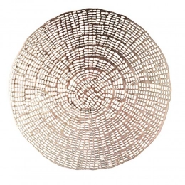 PVC round table mat, diameter 38 cm, design: golden wood grains