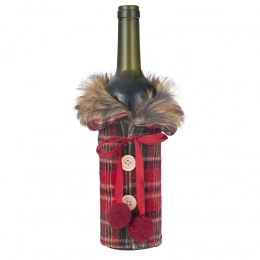 Christmas wine covers, 17x24 cm dec. check