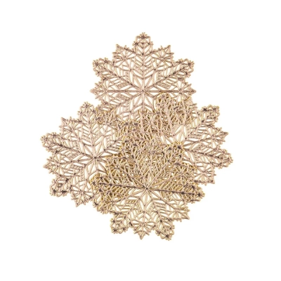 
                                            Набор из 4 шт. подставок под чашки, 10x10 см, декорированных снежинками.
                                            