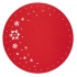 Round felt mat, diameter 38 cm, red,  dec. snowflake