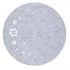 Round felt mat, diameter 38 cm, grey, dec. snowflake