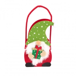 Christmas felt bag in shape of gnome 11x8x18+4 cm