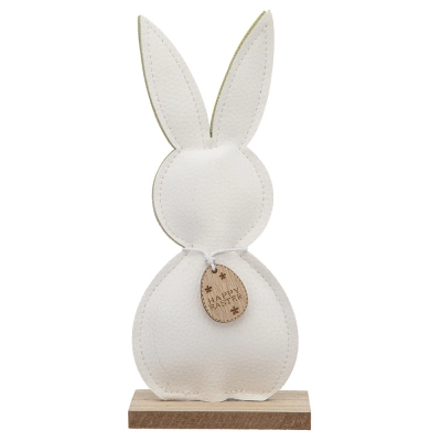 
                                            Leather white rabbit with pendant 9x4,5x20,5 cm
                                            