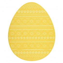 PVC egg shape coaster 32x40 cm yellow