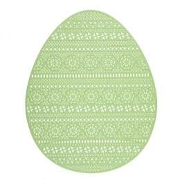 PVC egg shape coaster 32x40 cm green