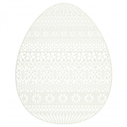 PVC egg shape coaster 32x40 cm white