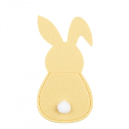 Felt cutlery holder 10x20 cm 4 pcs yellow