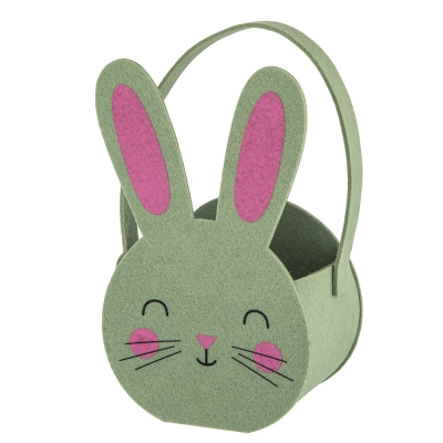 
                                            Felt easter basket 14x9x24,5 cm green
                                            