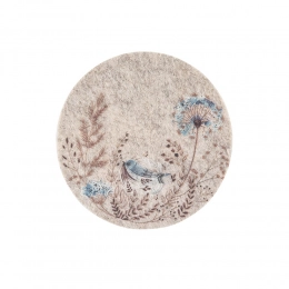 Set of 4 felt round coaters with print 10x10x0,3 cm