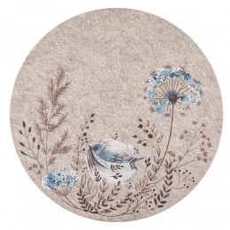 Round felt mat with print 38x38x0,3 cm