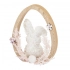 Boucle white rabbit in wooden egg 11x2x14 cm