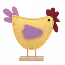 Felt yellow chicken deco 18x18x5 cm
