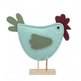 Felt mint chicken deco 18x18x5 cm
