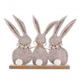 Felt decor rabbit beige 21x4x15 cm