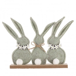 Felt decor rabbit green 21x4x15 cm