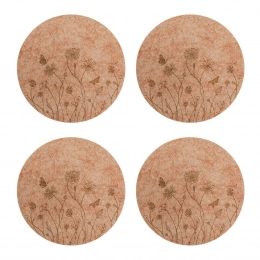 Set of 4 felt coasters dia 12 cm