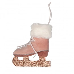 Pink velvet ice skate with hanger 13.12 cm