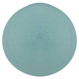 Straw table coaster 38 cm minty blue