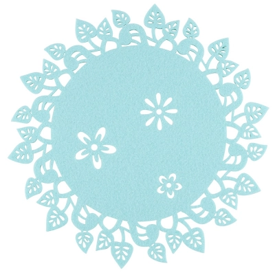 
                                            Felt mat mint color leaf design 30x30x0,3 cm
                                            