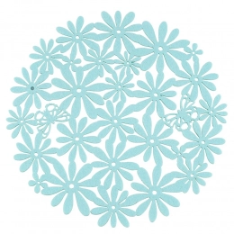 Фетровый коврик мятного цвета с цветочным дизайном 30x30x0,3 см