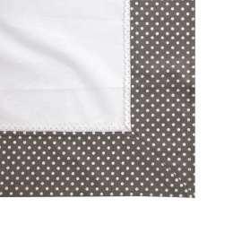Obrus 80x80 cm bia³y, obszycie kropki	Table cloth 80x80 cm white with dots decor