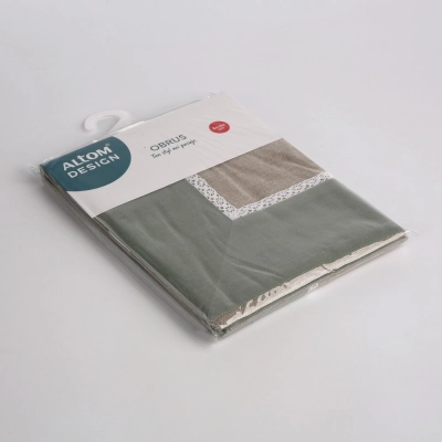 
                                            Olive table cloth with lace 80x80cm
                                            