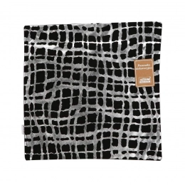 Cushion -foil print 40x40cm silver strips