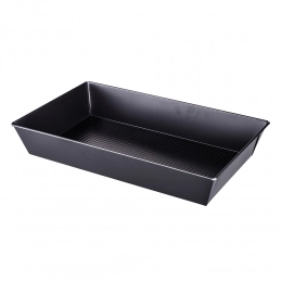 Baking tin sheet corrugated 390x235x70 black