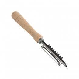 Scraper with moveable blade wooden handle