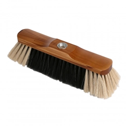 Varnished sweeping brush with mixed bristles