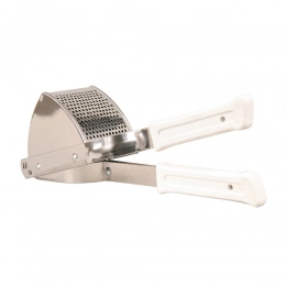 Stainless steel potato press