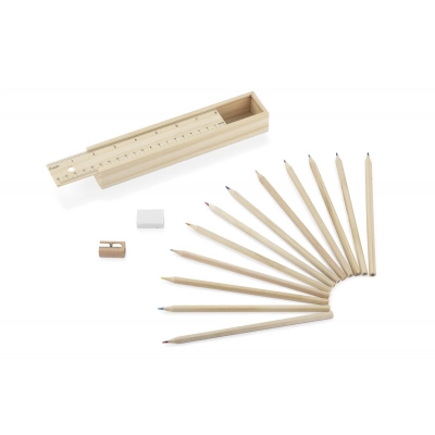 
                                            Деревянная коробка с цветными карандашами 12 шт. KRASI
                                            