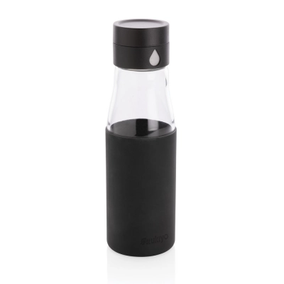 
                                                Ukiyo glass hydration tracking bottle with sleeve
                                                