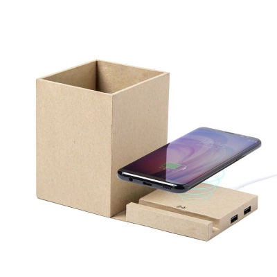 
                                                Складной зарядный устройство из переработанного картона 5W, USB хаб 2.0, держатель для ручек, подставка для телефона
                                                