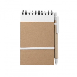 Офис. Блокнот примерно формата А6 с шариковой ручкой