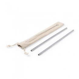 Набор многоразовых питьевых трубочек, 2 шт. с щеткой для чистки